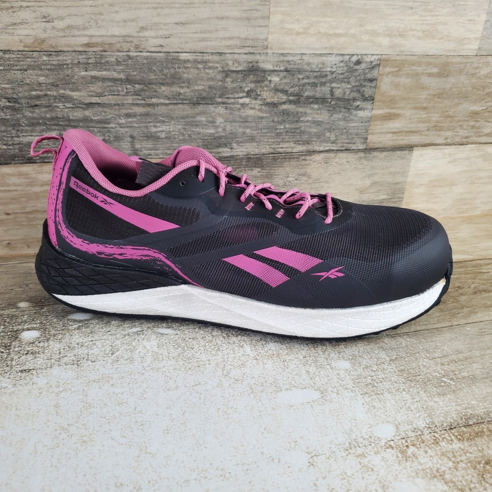 Reebok Floatride Energy 3 Adventure Womens Work Shoes Sz 12 M Black Gray Pink